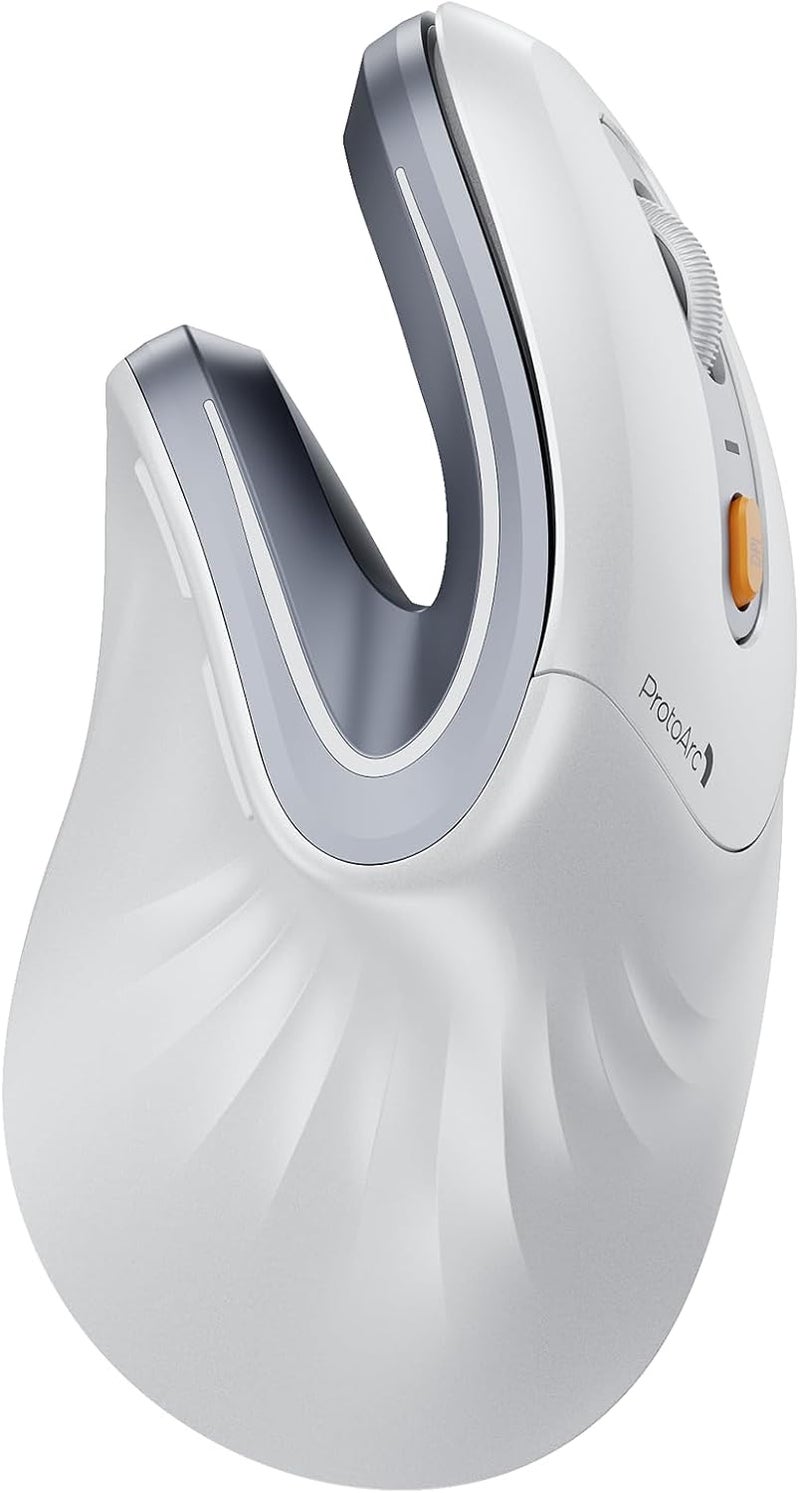 ProtoArc Ergonomic Mouse, EM11 NL Wireless Vertical Mouse, Ergo Mouse with Multi-Device, USB-C Rechargeable Mice for Windows, Mac OS, PC/Notebook/Laptop,White - Image 1